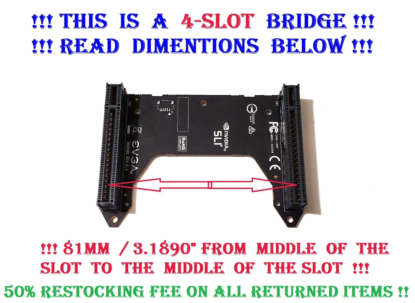 4-SLOT EVGA Bridge NVLink SLI For NVIDIA RTX 2080 2070 Ti SUPER Graphics Cards